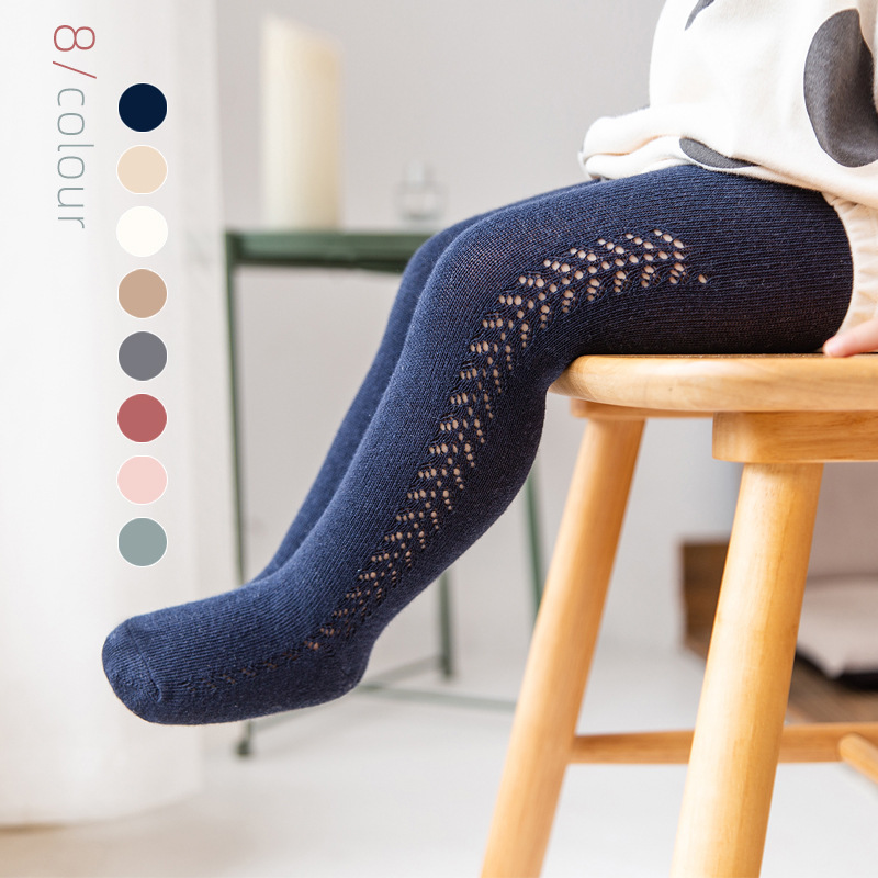HoneyCherry Spanish Wind In Spring And Summer, Thin Cotton Openwork Mesh, Baby Leggings, Wheat Ears, Circles And Pantyhose.. 