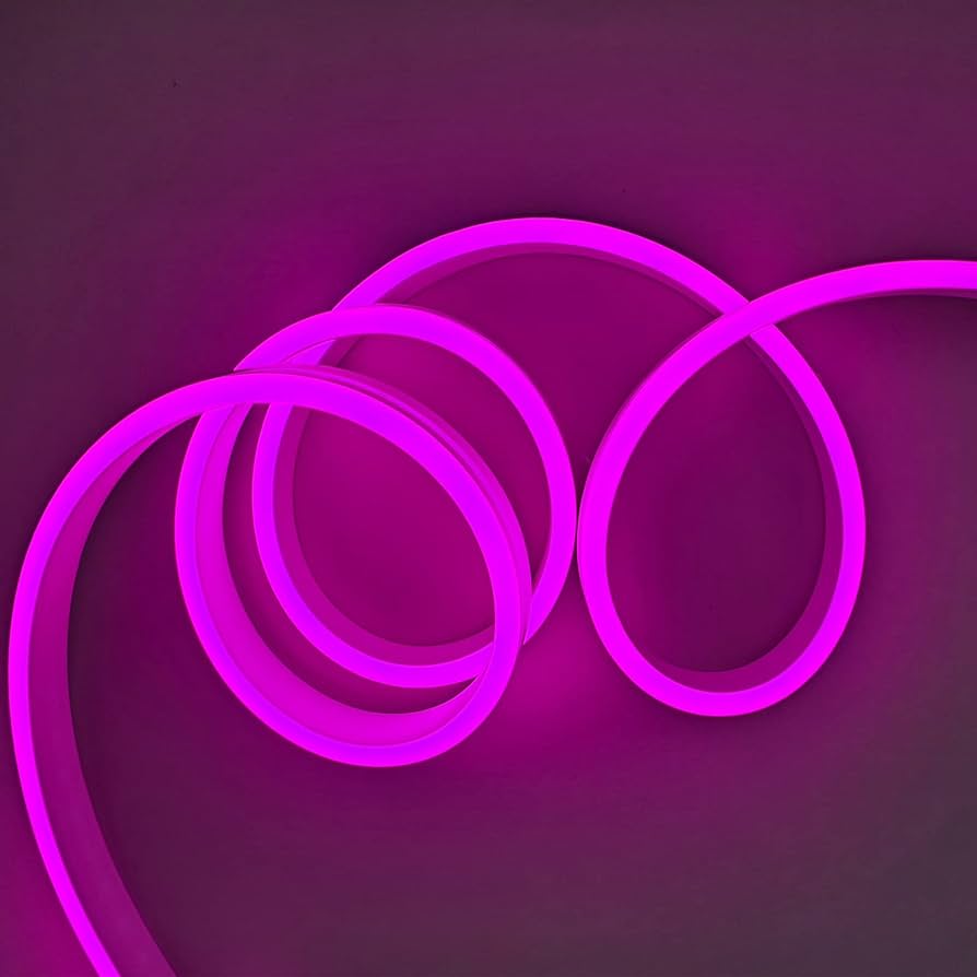 3 feet Neon pink Light Strip DC12V Flexible DIY LED SMD 2835 120LEDs/M IP67 Waterproof DIY Light Home Decoration. 