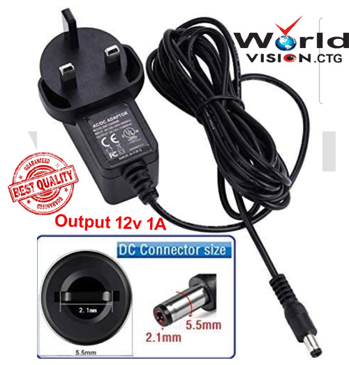 12v 1A UK Plug (3 Pin) adapter for Router and (Connector size: 5.5mm x 2.5mm ) Multi purpose use This adapter can deliver up to 1A current so applications like toy cars, CCTV Cameras, Routers, Modems,. 