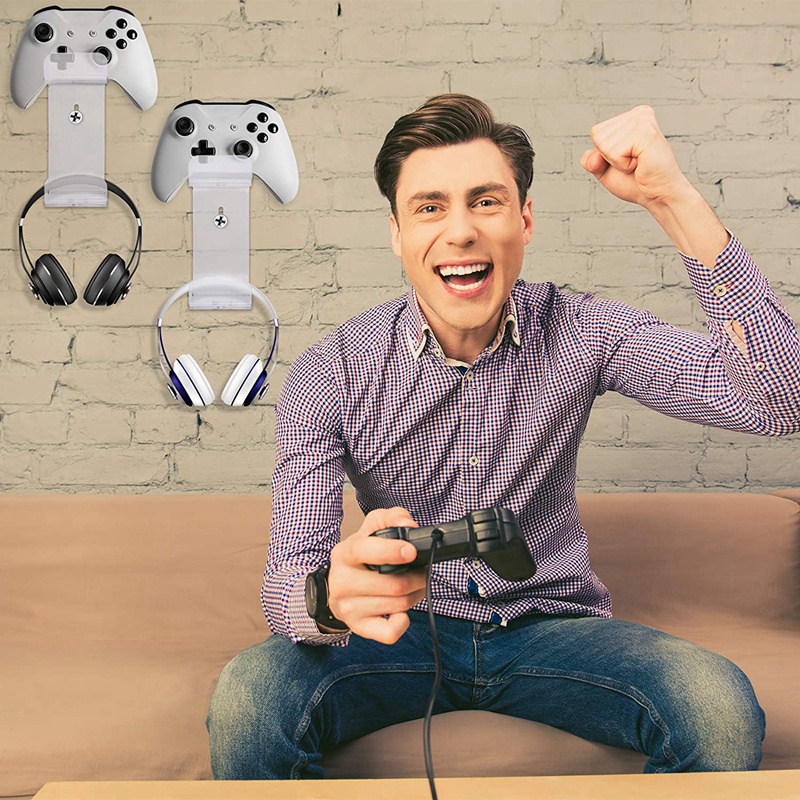 Universal Game Controller Holder Wall Mounted Headset Stand for PS4. 