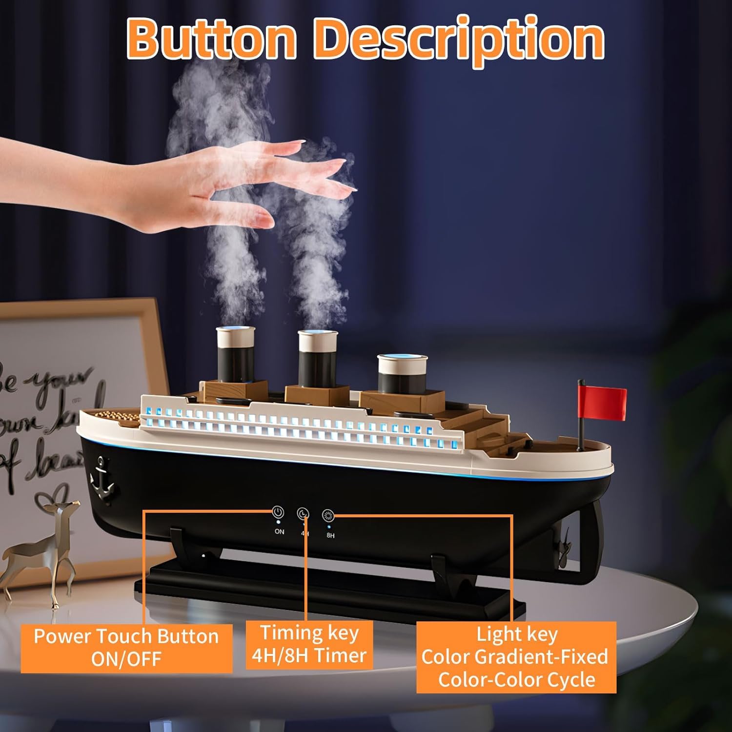 Aroma Diffuser Ship Cool Mist Humidifier with Remote Control Aroma Diffuser Humidifiers. 