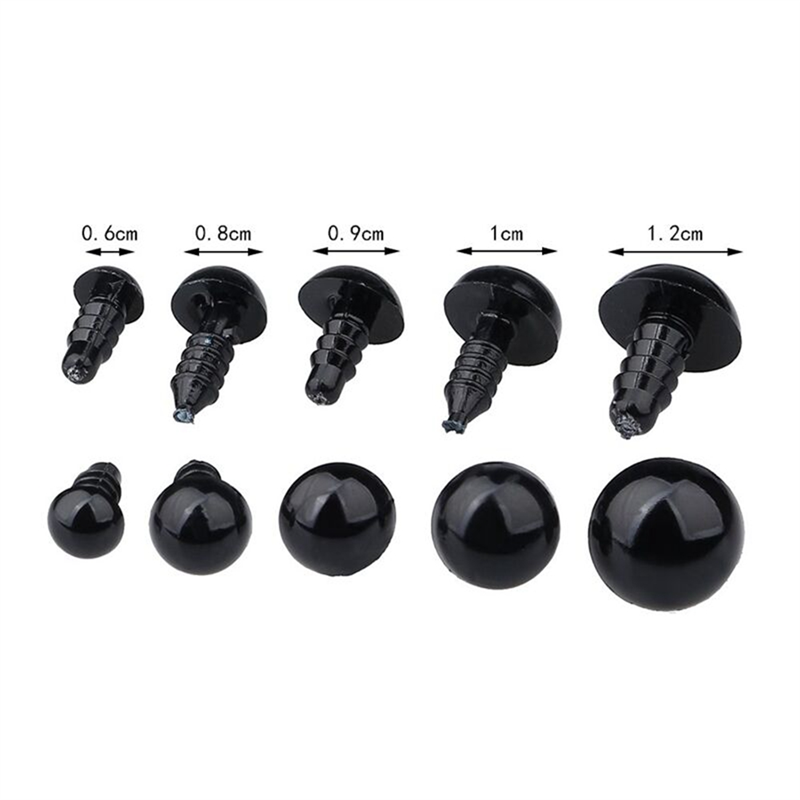 500Pcs DIY Doll Eyes Black Plastic Doll Eyes Crafts Safety Doll Eyes For Teddy Bear Soft Animal Doll. 