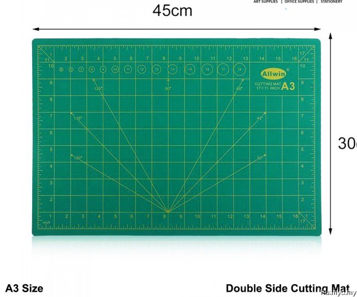 Cutting Mat Double-sided Non Slip Printed Grid Quality Cutting craft Board  A3/A4. 