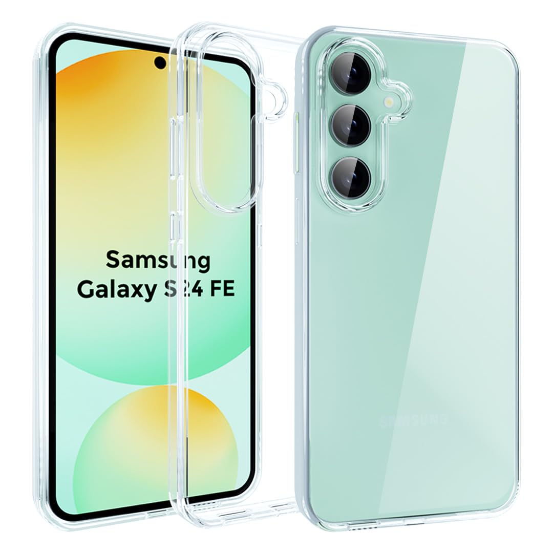 Samsung Galaxy S24 FE Premium Silicone Case Crystal Clear Soft TPU Ultra-Thin Transparent Flexible Protective Mobile Phone Back Cover. 