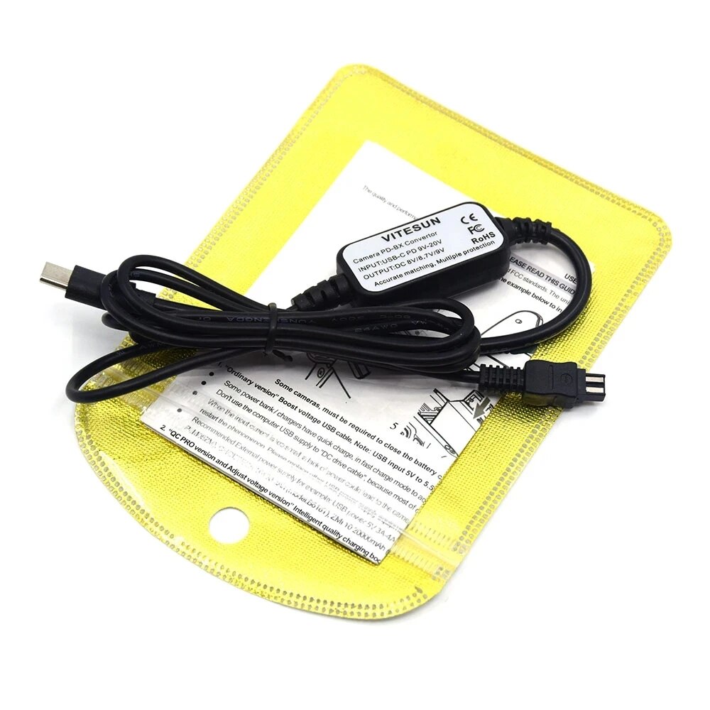USB Type C DC Cable AC-L200 ACL25 AC-L25C ACL200B for Sony Camera DSC-HX200 DCR-SX63 HDR-HC7 HDR-CX300E DCR-SR48. 