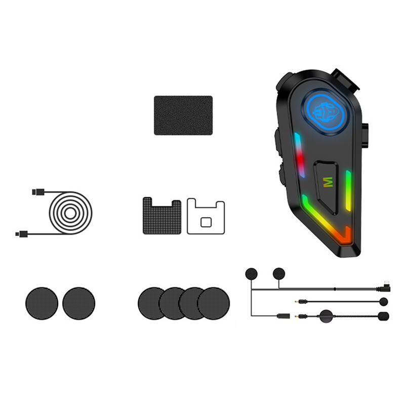 Bluetooth 5.4 Helmet Headset Wireless Hands-Free Call Phone Kit Motorcycle Waterproof Earphone Music Player Speaker