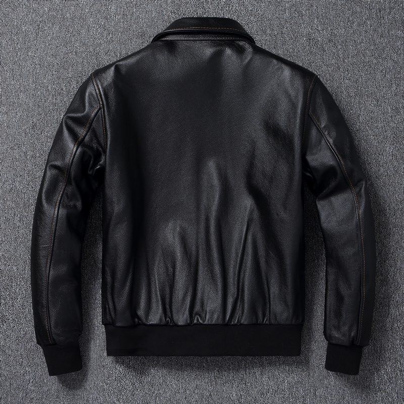Men Leather Jacket Real Cowhide A2 Pilot Jacket Air Force Flight Jackets Men's Leather Aviator Jacket Jaqueta Couro Masculina. 
