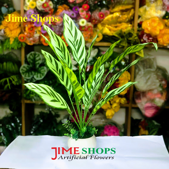 Artificial Patabahar Tree Plant In Sugar Plastic Pot 14 Inc Long For Home, Office Or Restaurant Decoration - Home Decoration Item - Home Decoration Item. 