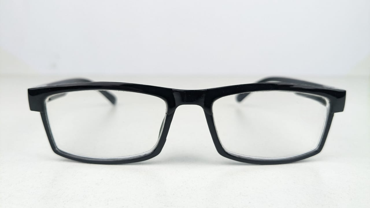 Clear eyeglasses with Minus Power -0.25 Negative Power Glasses For Mens & Womens UniFocal (Full Glass Power) Slim Light Weight Small Plastic Rectangular Frame Clear Lens Glasses .. 
