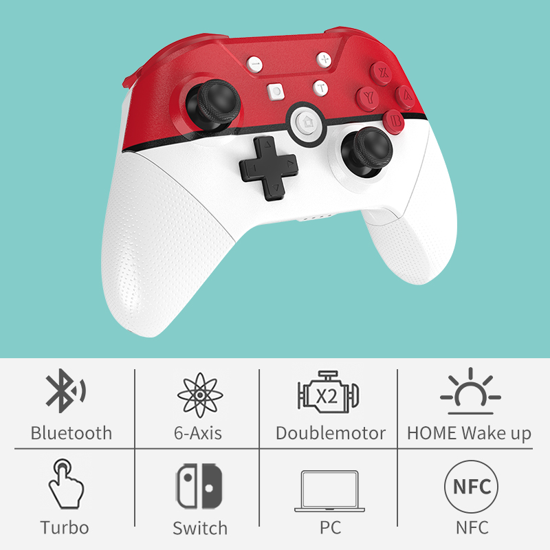 Aolion Wireless Bluetooth Game Controller for Nintendo Switch Pro NS Lite PC NFC Turbo 6-Axis Doublemotor 3D Joysticks Gamepad. 