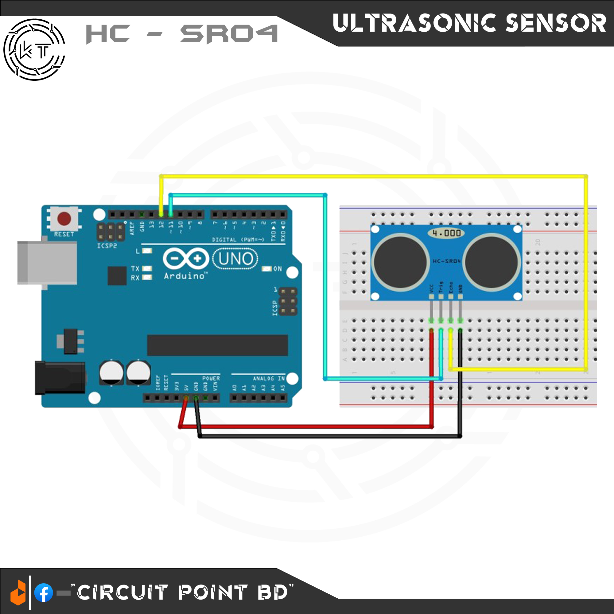 Ultrasonic Sonar Sensor HC-SR04 Wave Detector Ranging/Distance Module for arduino and DIY Electronics Project.. 