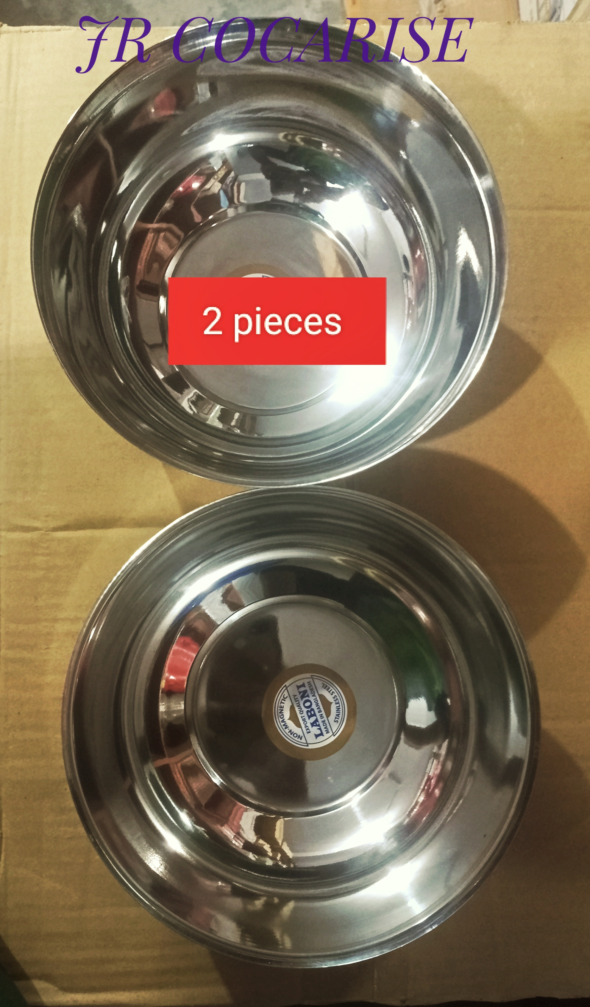 AC Big Bati set/ Big AC Bati set/tol Bowl set/Steel Bati set-Stainless Steel-(2 Pieces)-(Diameter-19cm). 