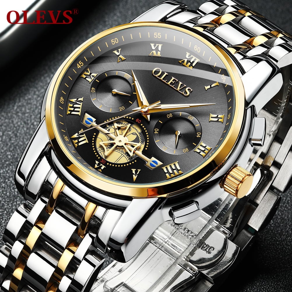 Olevs 2859 Stainless Steel premium quality waterproof Chronograph Watch for Men