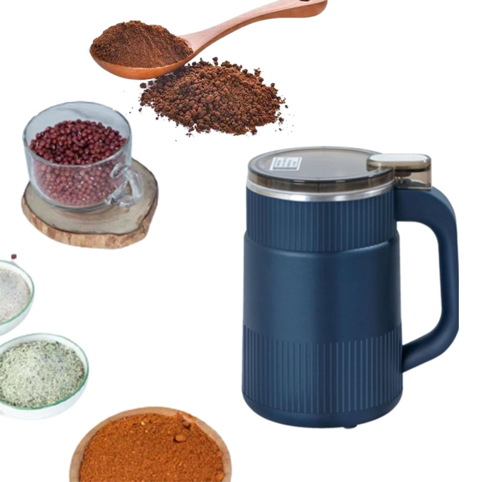 Mini High Power Electric Grinder Machine - 500ml - Navy Blue - EB-03