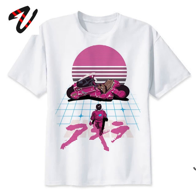 Vaporwave Akira Synthwave Japanese Anime New Vestrts Harajuku Camiseta JUNJI ITO Funny Women Men White T Shirt Print 100 Cotton. 