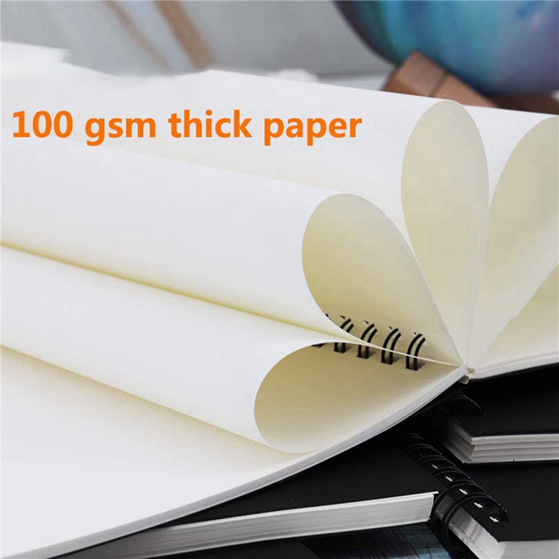 15Pcs A5 Black Spiral Notebook Blank Sketchbook Unruled Journal Pack Thick Blank Paper 50 Sheet 100 Unlined Pages. 