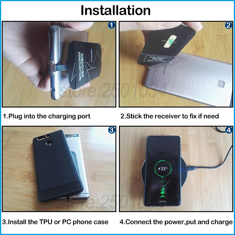 Wireless Charging for Samsung Galaxy A51 6.5'' Qi Wireless Charger+USB Type C Charging Adapter Receiver Gift Soft Case SM-A515F BQ. 