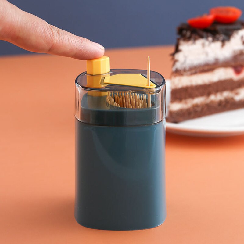 Automatic Toothpick Box Wheat Straw Toothpick Holder Container Portable Pop-up Toothpick Dispenser Storage Box. 