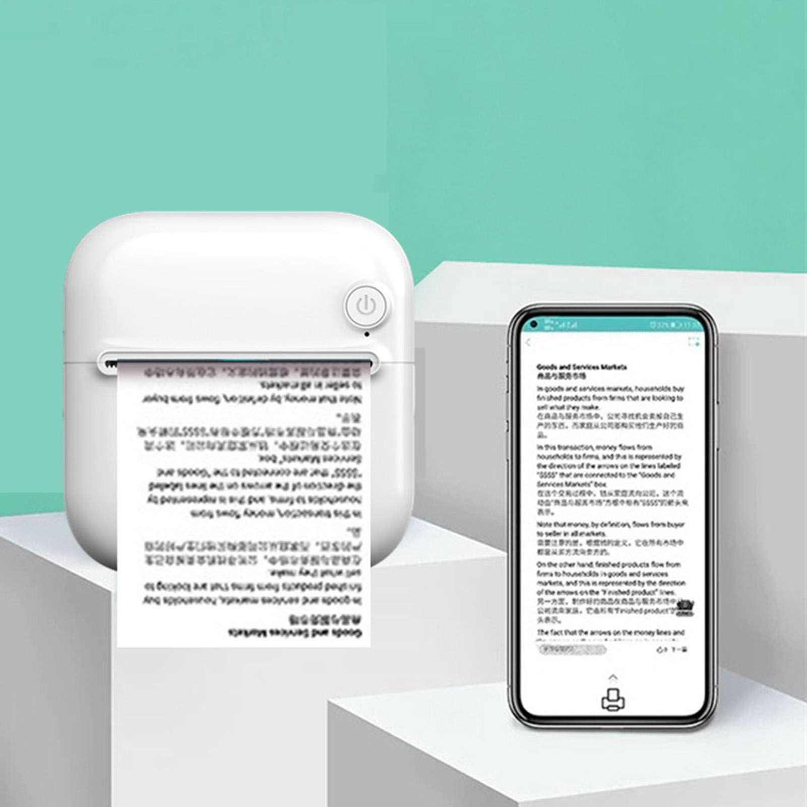 Pocket-sized Thermal Printerprinter Portable Bluetooth Mini Thermal Printer for Ios Android Print Photos Receipts Notes Labels Qr Codes on the Go Mini Printer with Rechargeable Battery. 