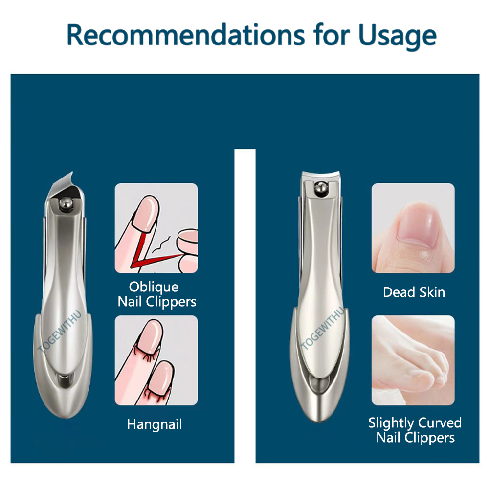 【The Edge of Beauty】TOGEWITHU Nail with Catcher, Anti-splash Fingernail Toenail Cutter Manicure Nail Trimmer with Nail File Sharp and. 