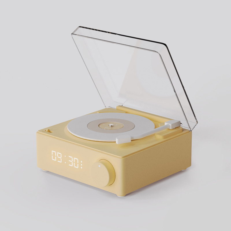 Atomic alarm clock sound, wireless Bluetooth creative small card, USB mini vinyl record player speaker. 