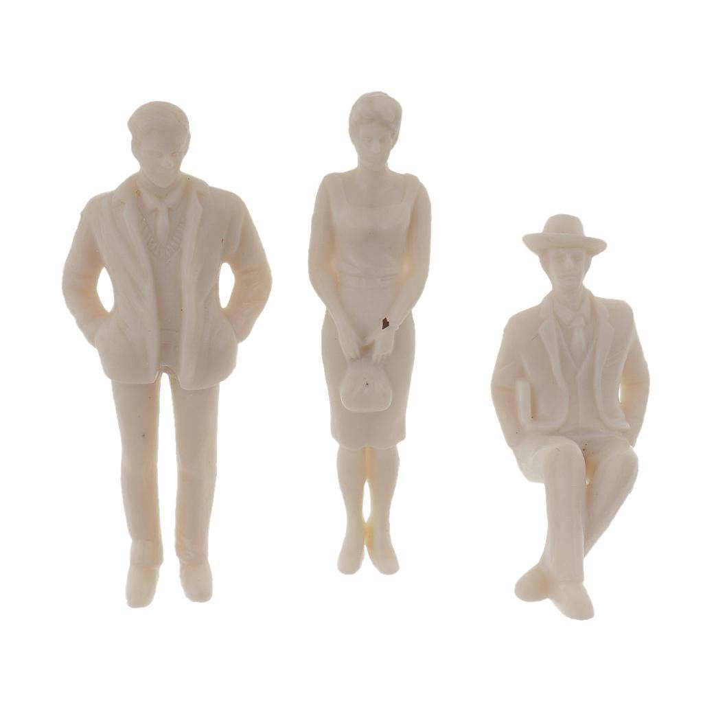 100pcs Unpainted 1:25 Scale Model Standing Figures Train Street Layout ACCS. 
