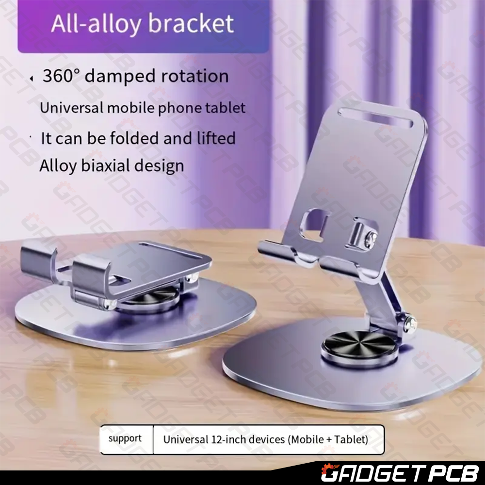 Aluminium alloy 360 Degrees Rotating Multi-functional Folding Portable Support Phone Stand For Ipad Tablet Universal Metal Desk Table Top Mobile Holder New. 