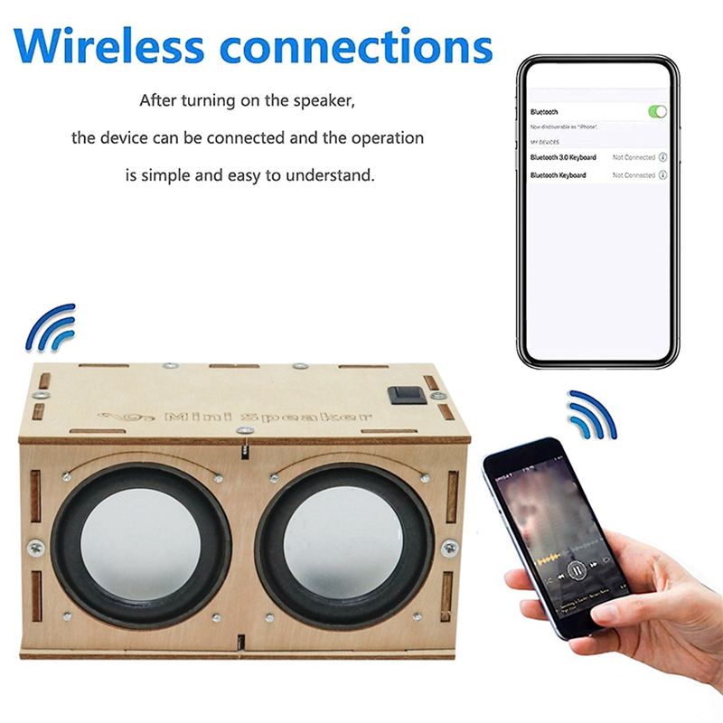 5set DIY Bluetooth Speaker Box Kit Electronic Sound Amplifier Builds Your Own Portable Wood Case Bluetooth Speaker Sound. 
