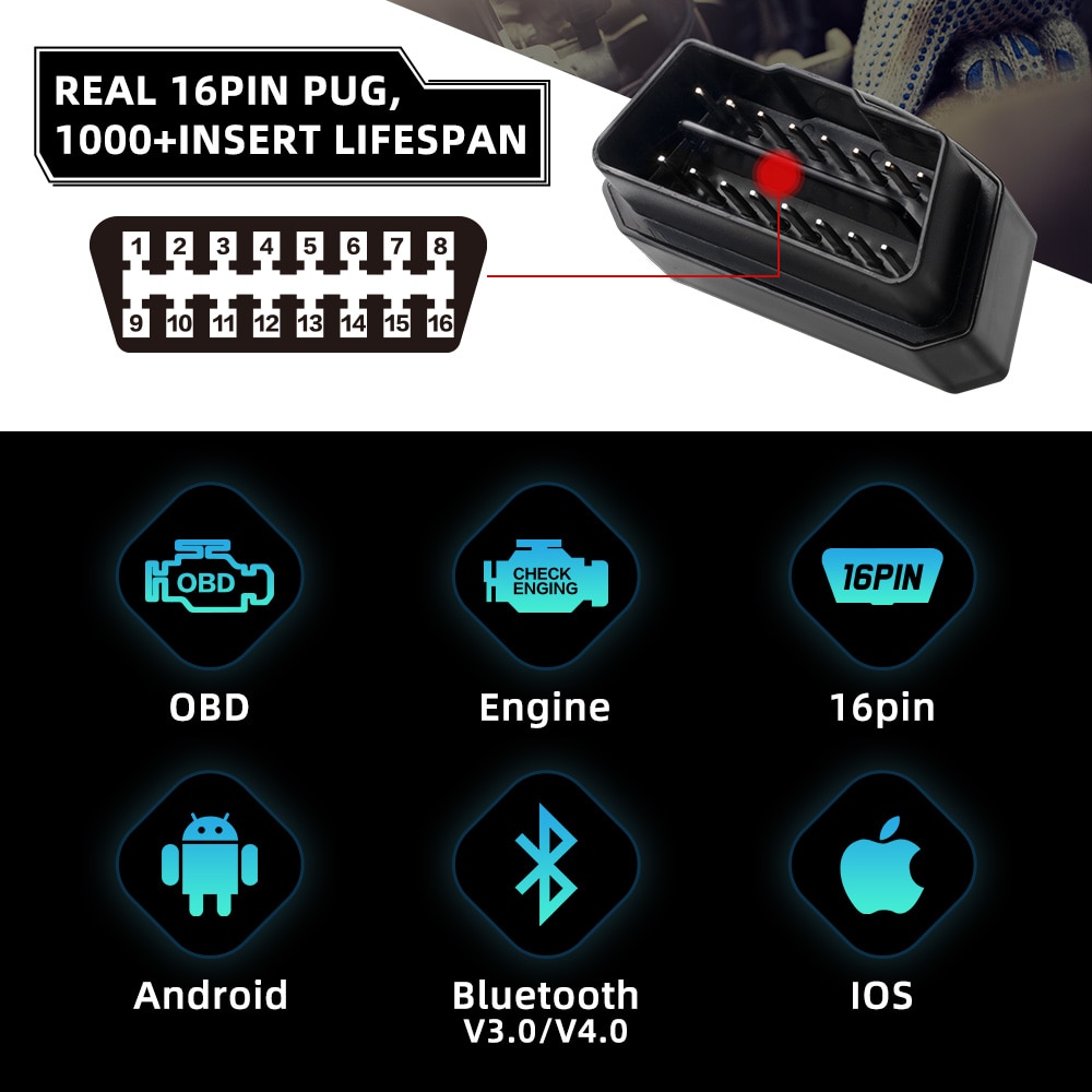 Vgate iCar Pro ELM 327 OBD2 Scanner BT 4.0 WIFI For Android/IOS OBD 2 Automotive Tool OBDII Code Reader Car Diagnostic Tool. 