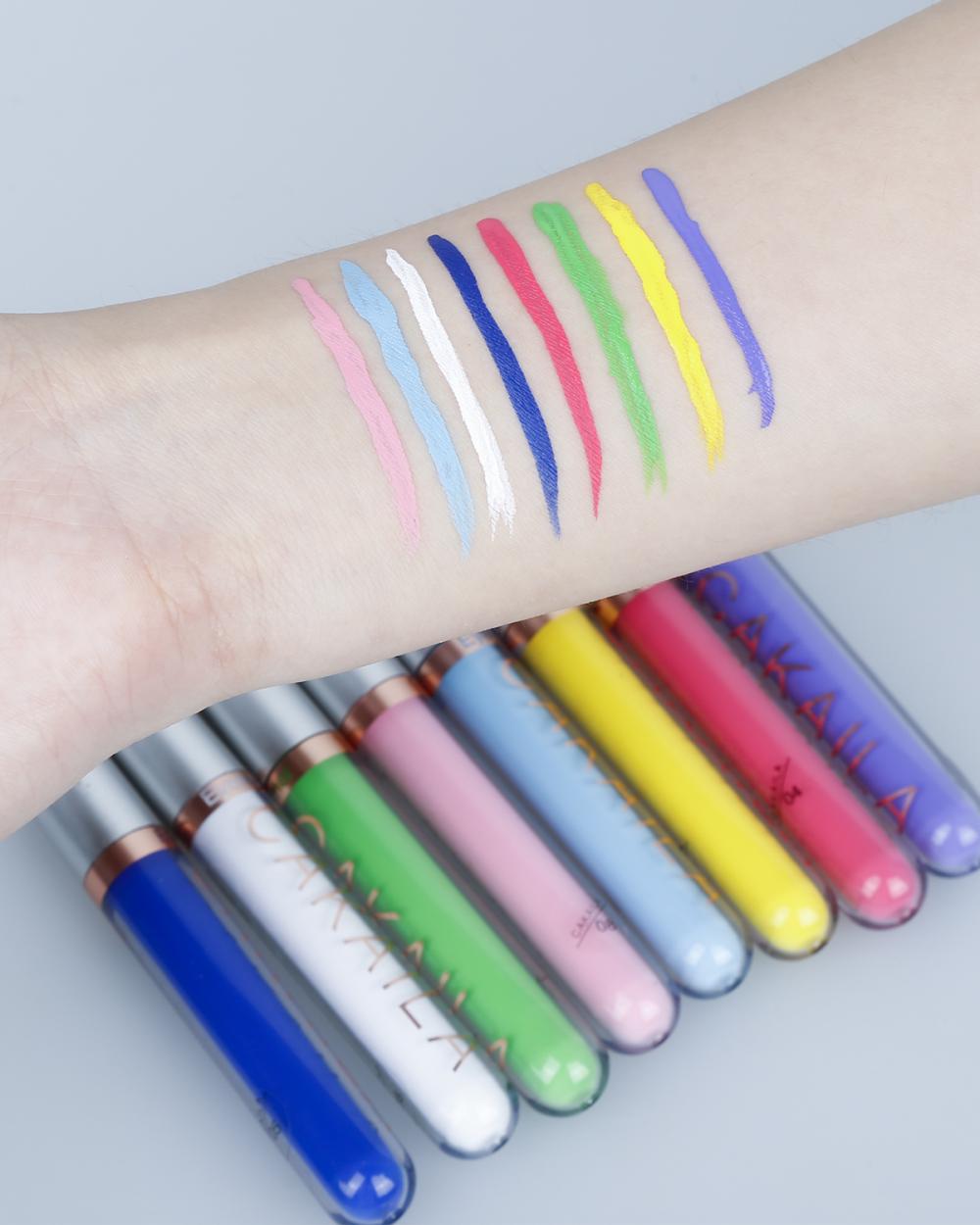 CAKAILA 8-color Matte Glitter Eyeliner Set Quick-drying Waterproof Eye Liner Pen Make Up Eyeshadow Cosmetics Non-smudge. 