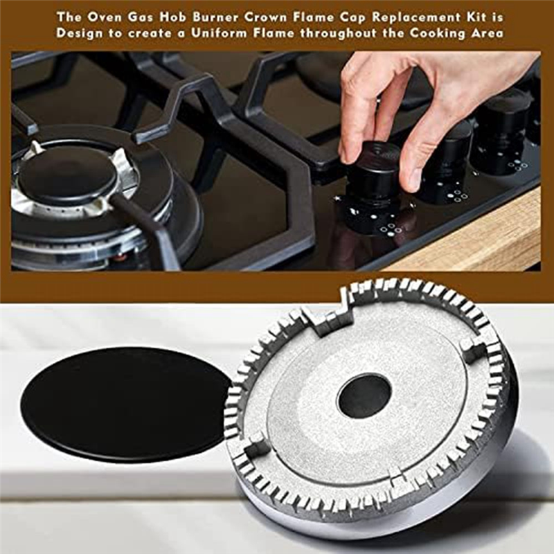 Universal Burner Crown Flame Cap Oven Cooker Hob Gas for CDA,Flame Burner Cap Crown Fits All Between Sizes Easy Install Easy to Use. 