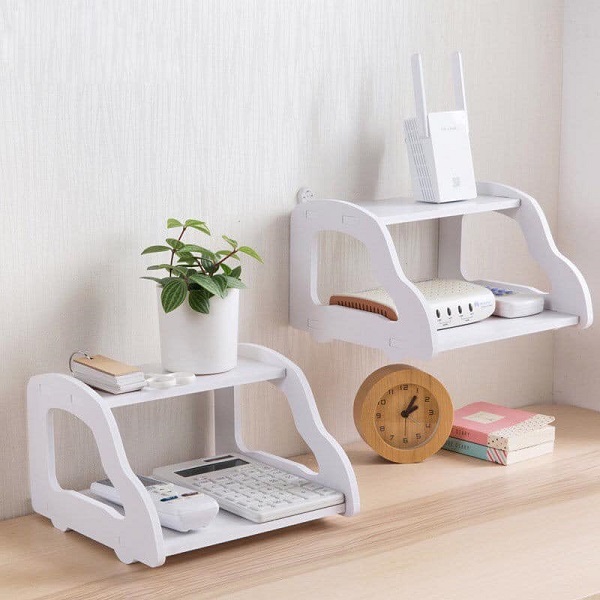 Wifi Router Stand Shelf Double Layer Wall Mounted Shelf- 1pc. 