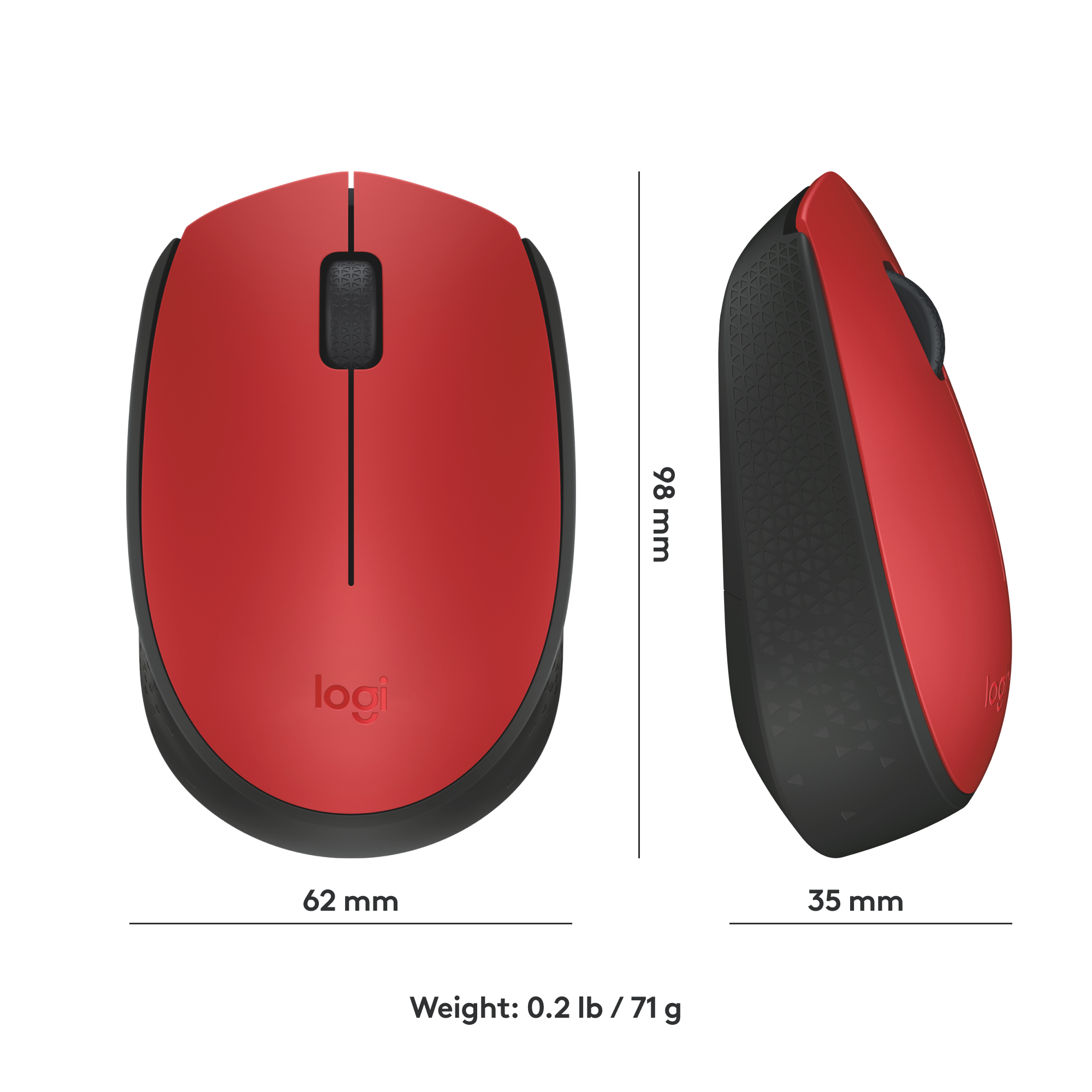Logitech M171 Wireless Mouse, 2.4 GHz with USB Nano Receiver, Optical Tracking, 12-Months Battery Life, Ambidextrous, PC / Mac / Laptop. 