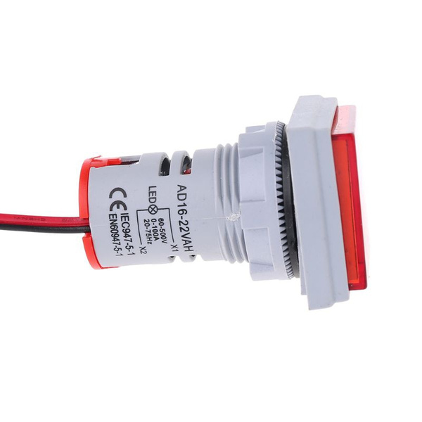 3 In 1 VOLT AMP Hz Meter Panel Mount 22mm Square Panel 3 in 1 AC 60-500V 0-100A 20-75Hz LED Digital Display Voltage Volt Current Ampere Amp Frequency Hertz Hz Meter Indicator Tools Adapters. 