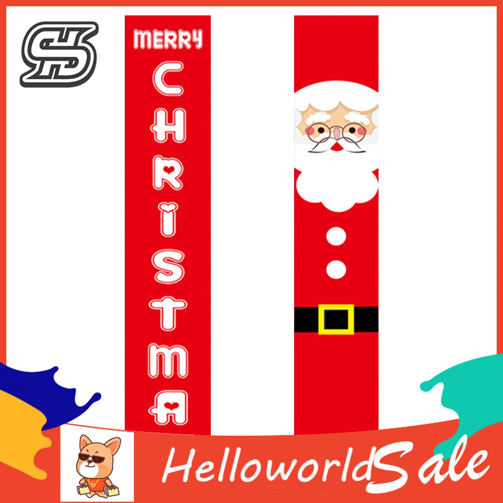 HelloWorld Christmas Couplet Snowman Window Hanging Flag Christmas Home Decoration