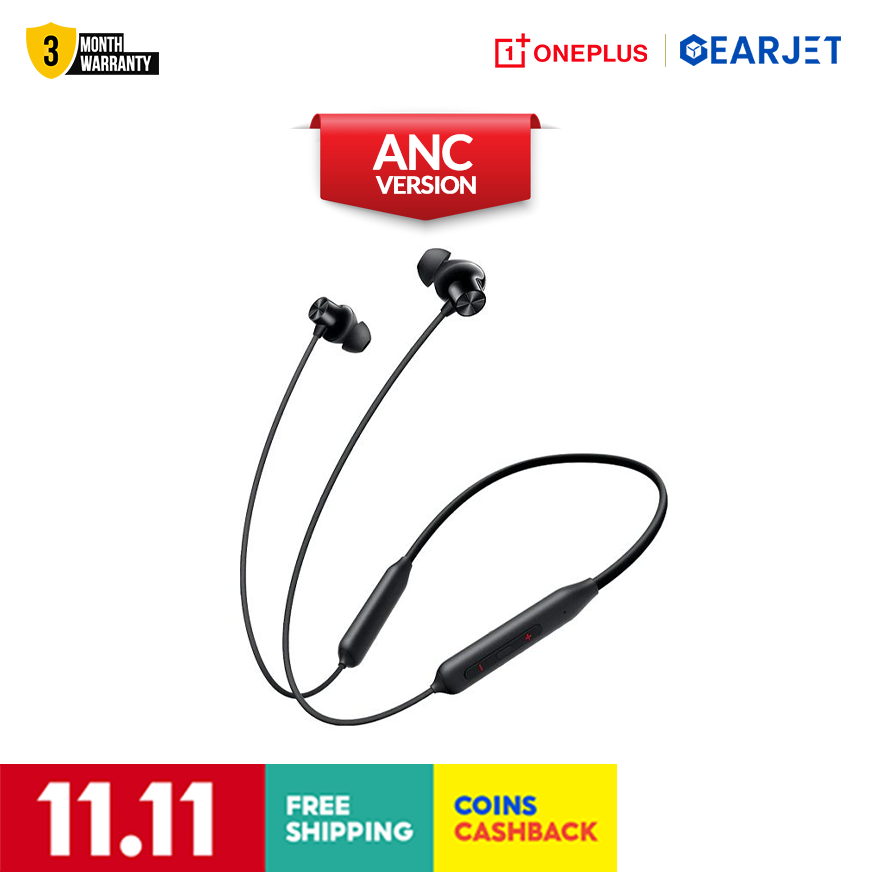 OnePlus Bullets Wireless Z2 ANC Wireless Earphones 3 Mic 45dB Hybrid Noice Cancellation  Lightweight Long Battery Life Fast Charging Neckband Style Earphone. 