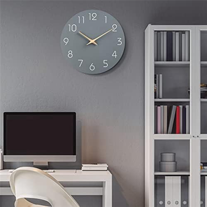 Wall Clock Silent Non-Ticking Wall Clocks Battery Operated - Modern Simple Wooden Clock Decorative Durable Easy Install Easy to Use. 