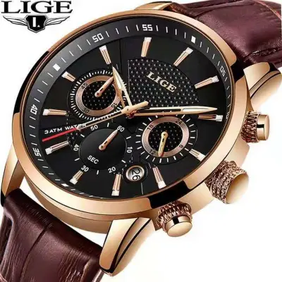 Lige 2021 new fashion mens watches with stainless steel top brand luxury online sports chronograph quartz watch men relogio masculino