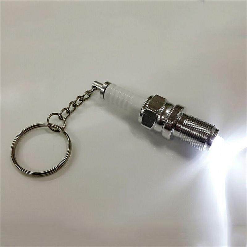 Graceful Casual Fashion LED Key Chain Spark Plug Key Chain Keychain Car Parts Keyring. 