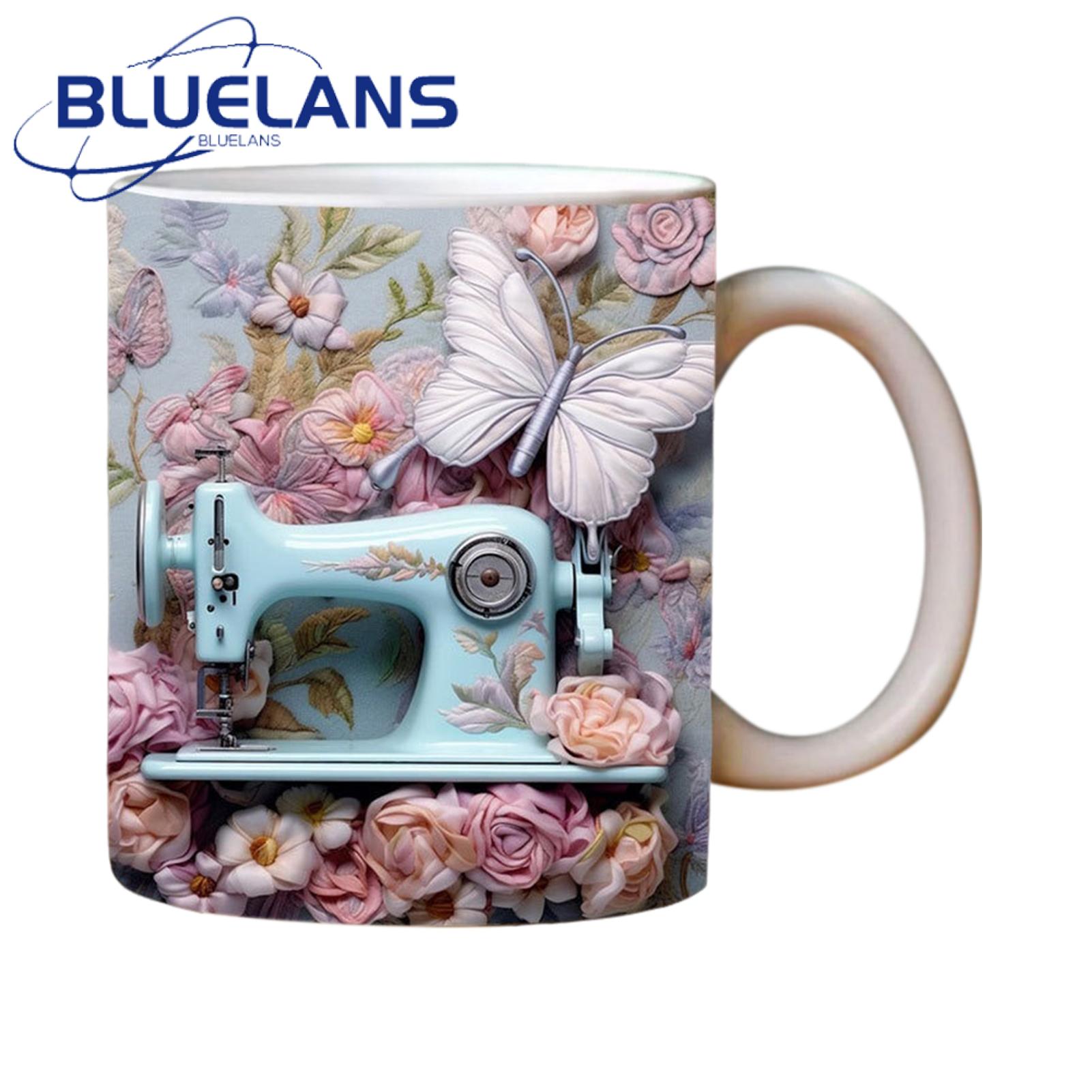 Hot Chocolate Mug Colorful 3d Sewing Painted Mug Microwave-safe Multi-purpose Gift for Creative Spaces Handle Included Ceramic Coffee Mug