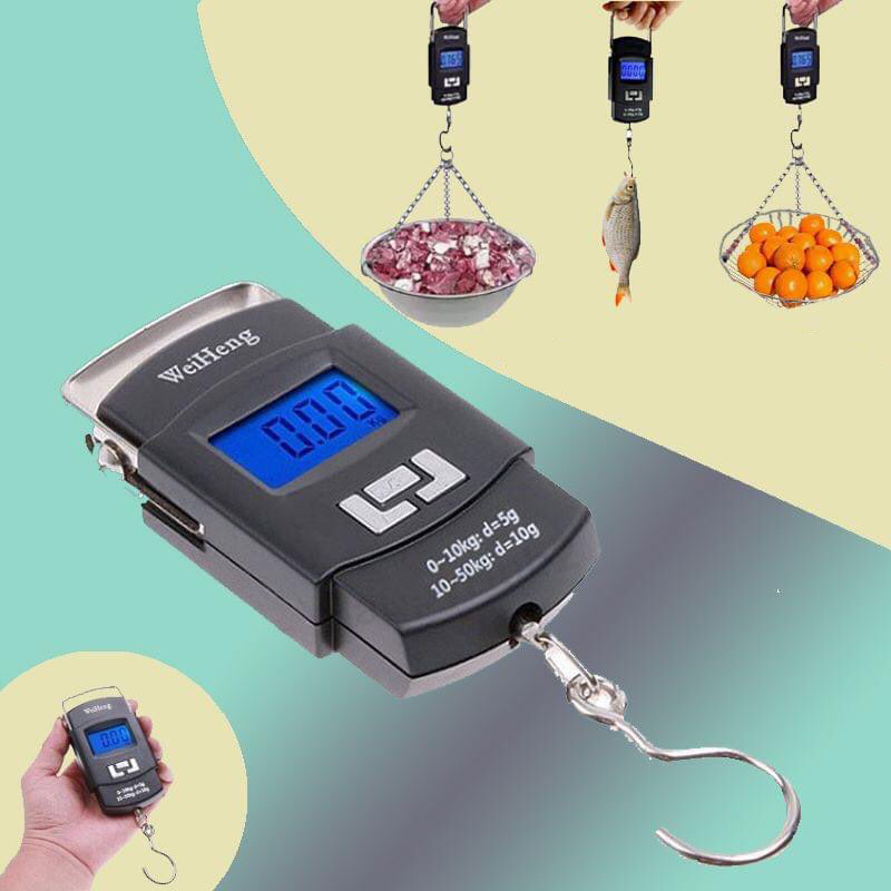 Portable Digital Hanging Weight Scale Black. 
