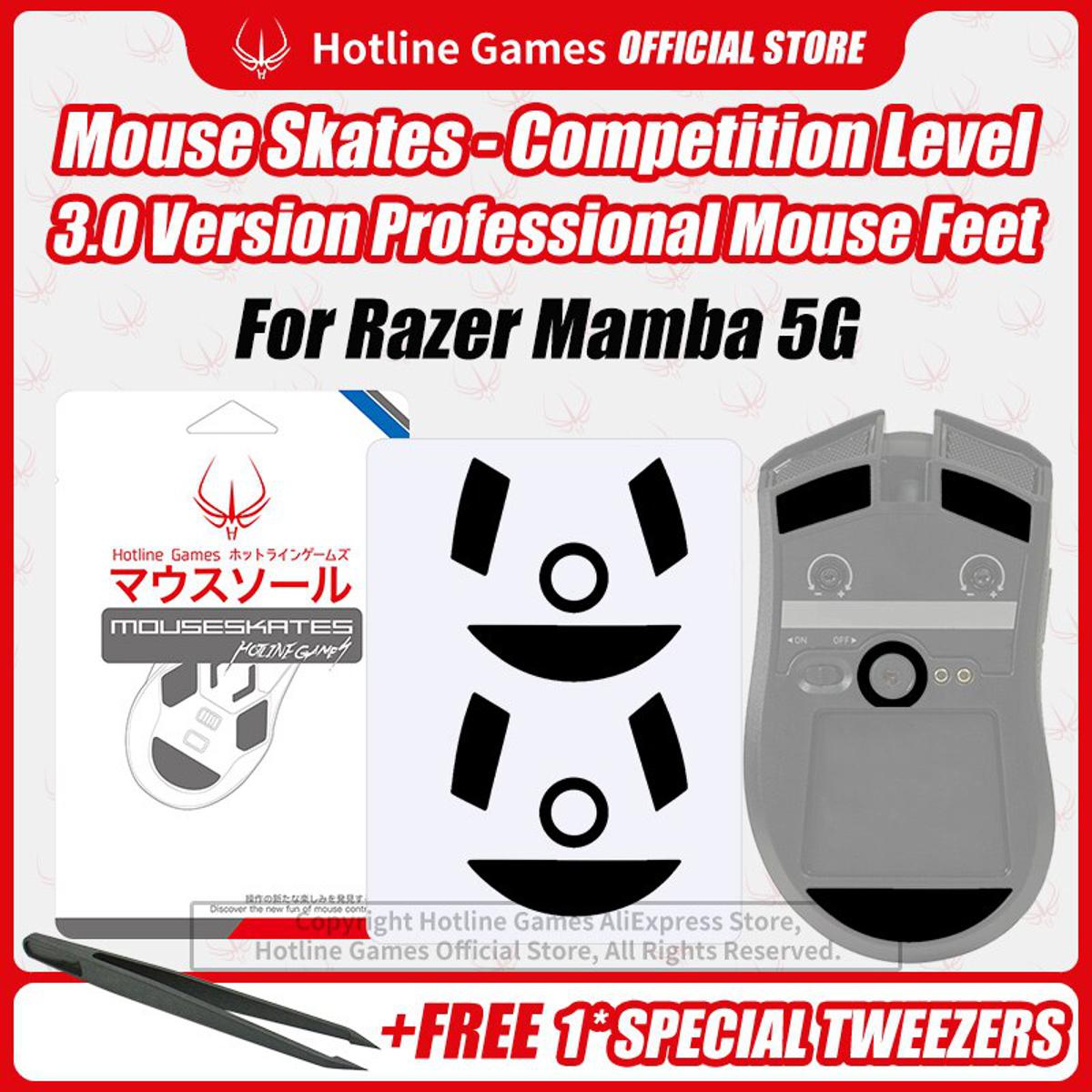 4sets Hotline Games 3.0 Mouse Skates Mouse Feet Replacement for Razer Mamba 5G Gaming Mouse,Smooth,Durable,Glide Feet Pads. 