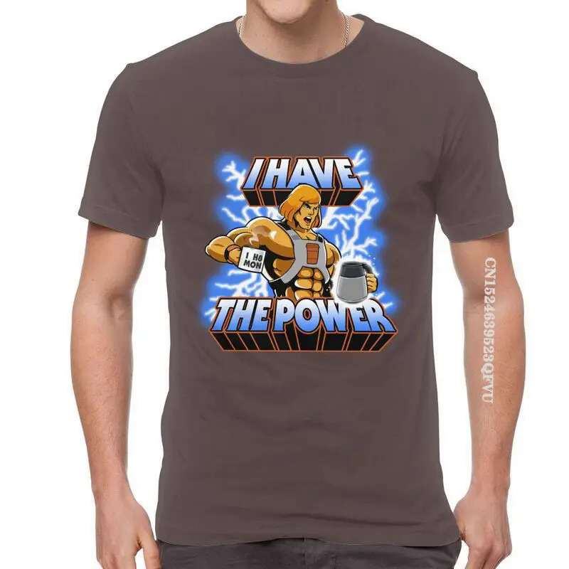 Men's By The Power Of Coffee T Shirts Graphic He-Man And The Masters Of The Universe Tshirt T Shirt Cotton Oversized Tee. 