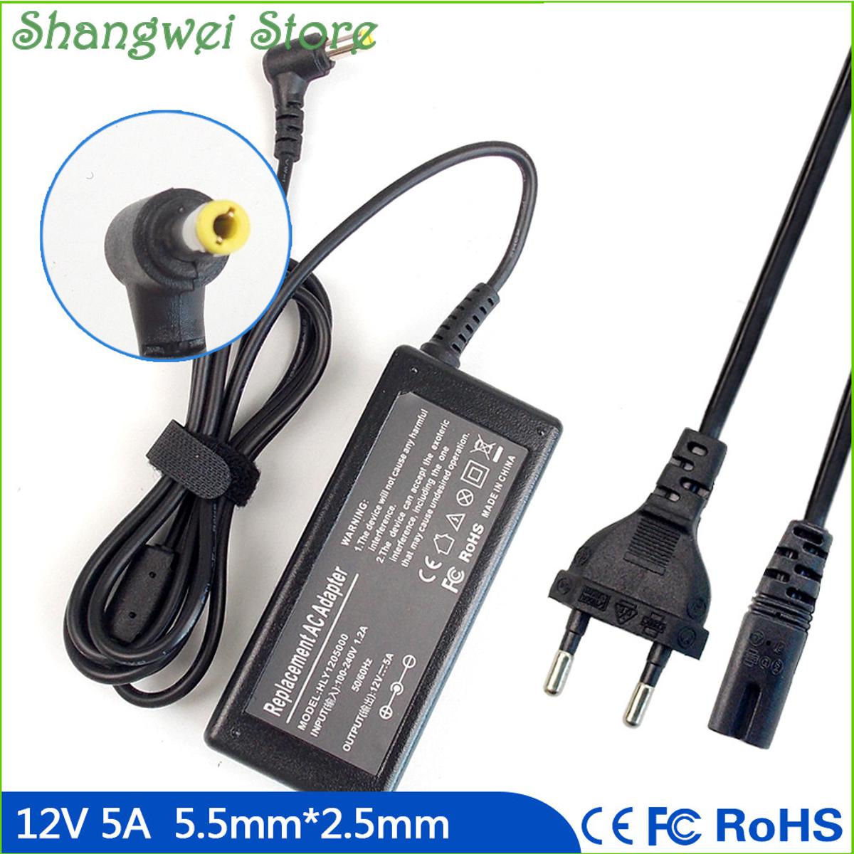 12V 5A Notebook Power Adapter Charger for FujiPLUS K-1205 FP-988D LCD Monitor CORD