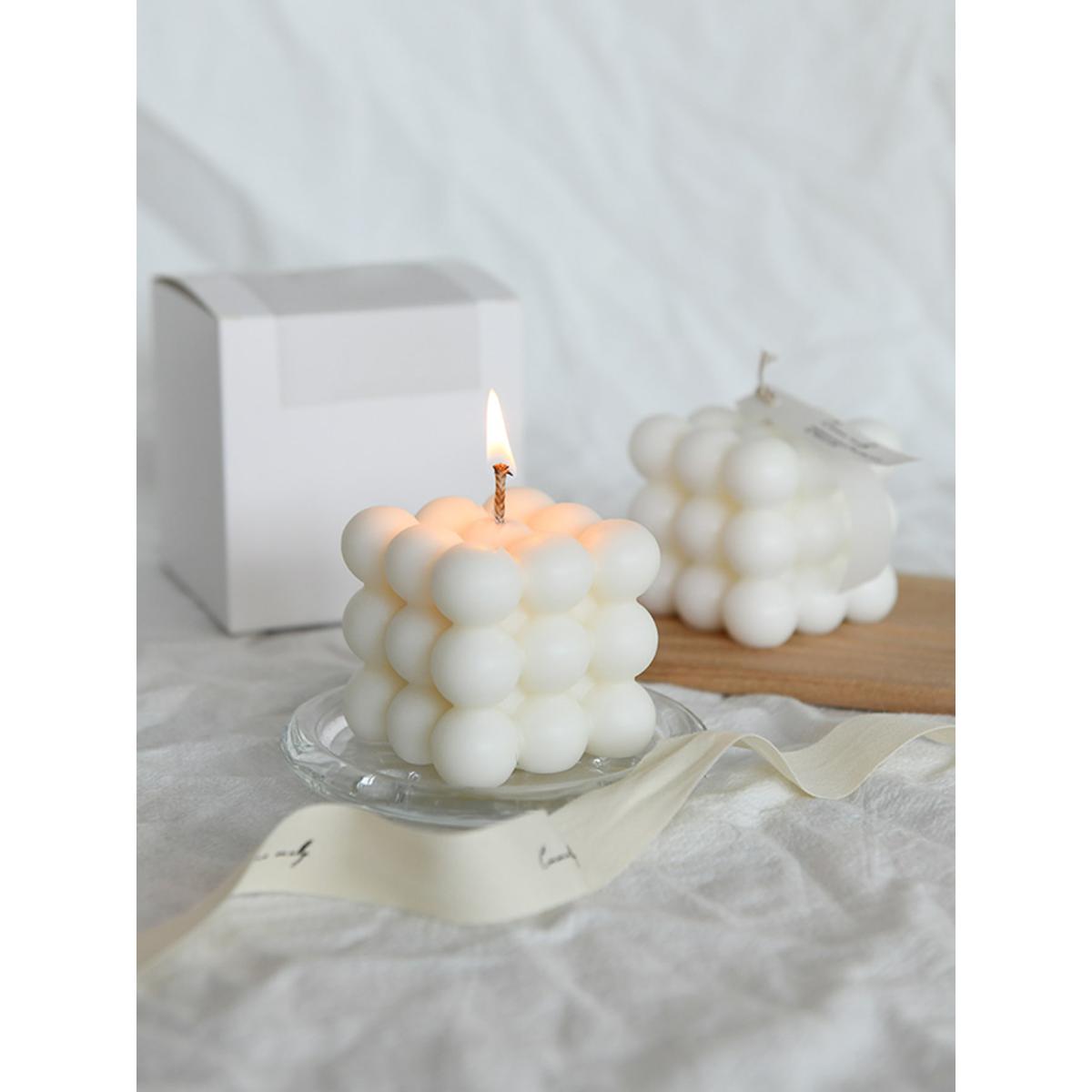 1pc-3D Rubik's Cube Bubble Mold Nonstick Mousse Cake Baking Mold Magic Cube Candle Mold Wax Silicone Mold DIY Handmade Soap Mold