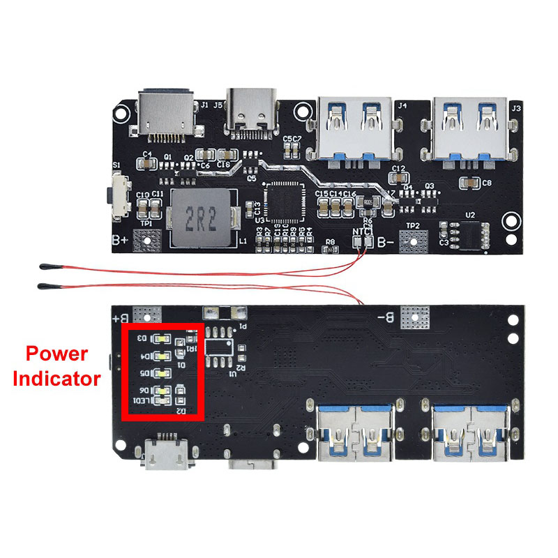 QC4.0 QC3.0 LED Dual USB 5V 4.5A 22.5W Micro/Type-C USB Mobile Power Bank 18650 Charging Module Temperature / Circuit Protection. 