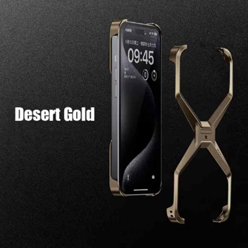 HOCE Aluminum Alloy Rimless X Type Phone Cases For iPhone 13 14 15 16 Pro Max Case Metal Heat Dissipation Removable Armor Shockproof Frameless Cover