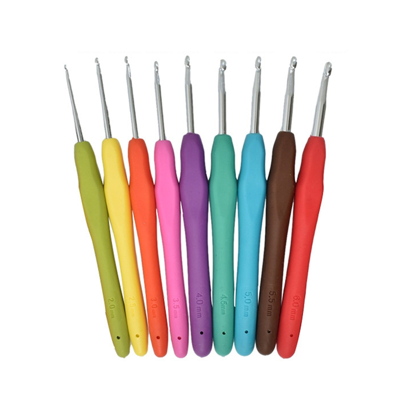 9 Pieces Extra Long Knitting Needles Comfortable Smooth Crochet Needles Ergonomic Handle Crochet Hooks Set