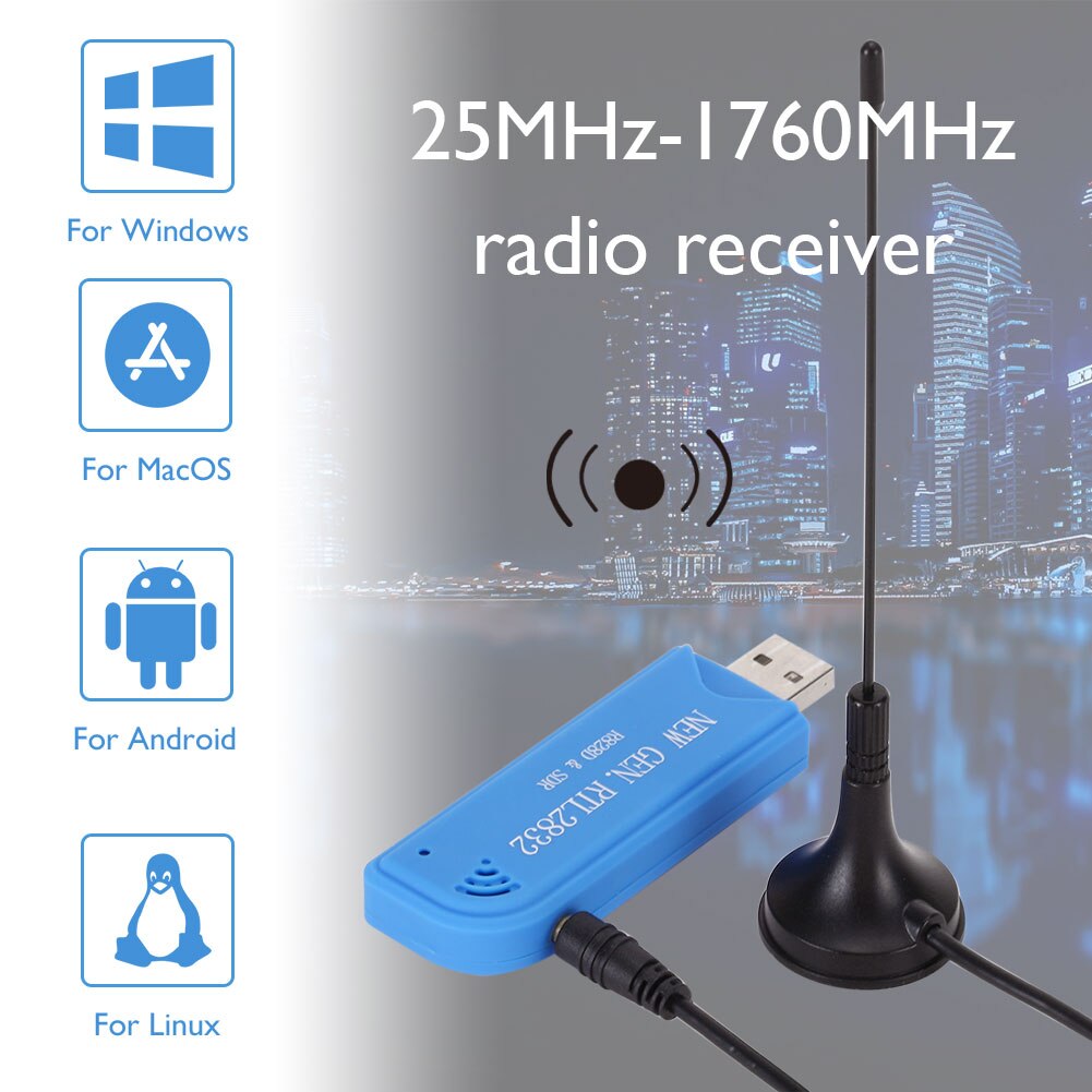 Mini Digital USB 2.0 TV  DAB FM RTL2832U R828D SDR RTL-SDR A300U rtable 25MHz-1760MHz TV  Stick with. 