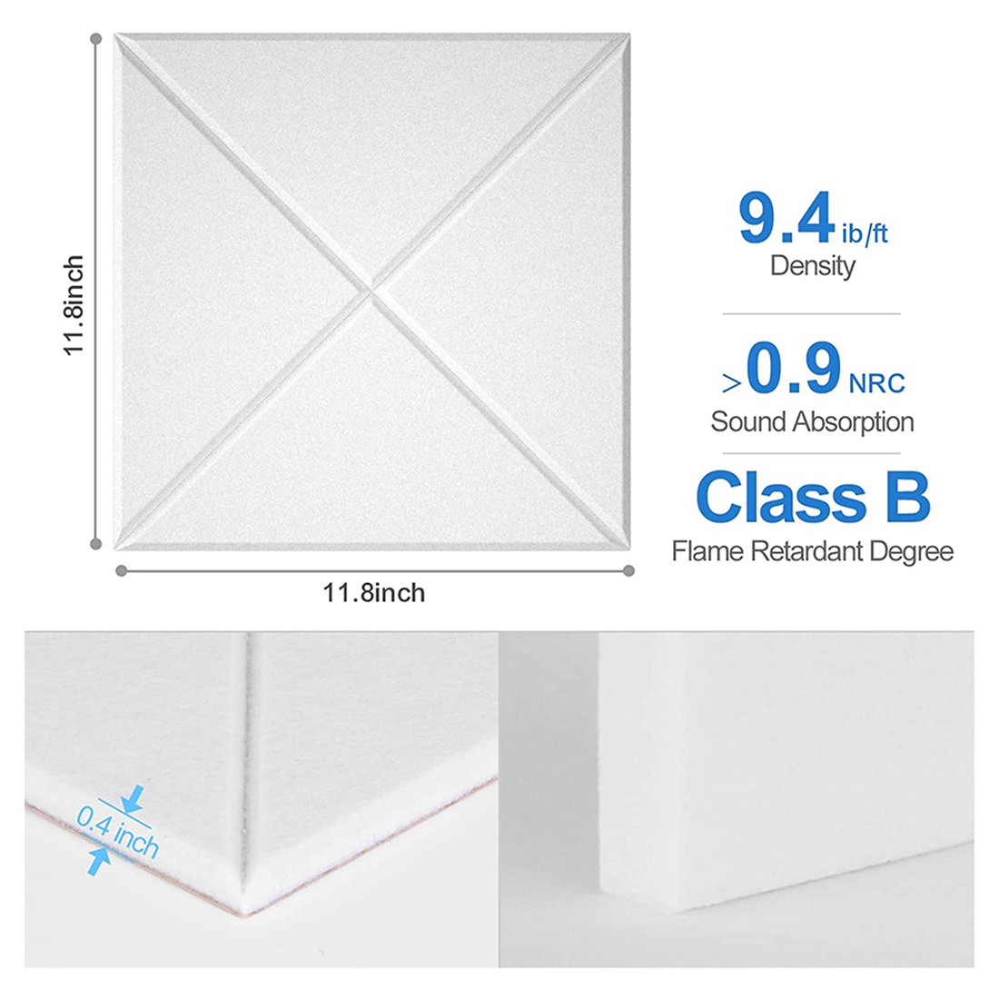 sound dampening panels-12 x Soundproofing Foamwhite